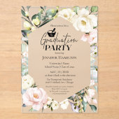 Bohoフローラフレーム写真薬学院卒業 アクリル招待状 (正面)