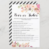 Bohoフローラブライダルシャワーゲーム – 上または下 (正面/裏面)