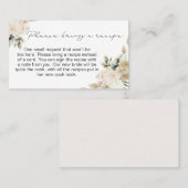 Bohoフローラブライダルシャワーレシピカードリクエスト 名刺 (正面/裏面)