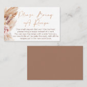 Bohoフローラブライダルシャワーレシピカードリクエスト 名刺 (正面/裏面)