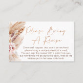 Bohoフローラブライダルシャワーレシピカードリクエスト 名刺 (正面)