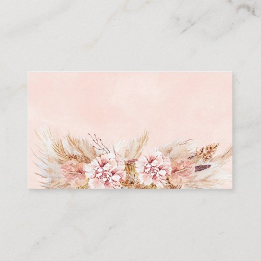 Bohoフローラブライダルシャワーレシピカードリクエスト 名刺 (裏面)