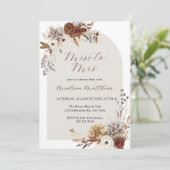 Bohoフローラブライダルシャワー恋しく思招待- Mrs. 招待状 (スタンド正面)