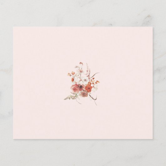 Bohoフローラブライダルシャワー日付ナイトアイディアカード (裏面)