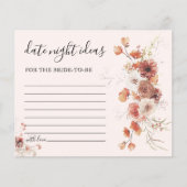 Bohoフローラブライダルシャワー日付ナイトアイディアカード (正面)