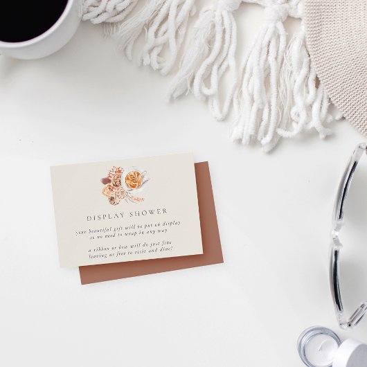 Bohoフローラブライダルシャワー表示シャワー エンクロージャーカード