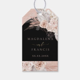 bohoフローラブラックアー結婚チ ギフトタグ