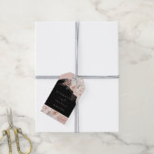 bohoフローラブラックアー結婚チ ギフトタグ (より糸付き)