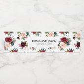 Bohoフローラブルゴーニュ水瓶ラベル ペットボトルラベル (シングルラベル)