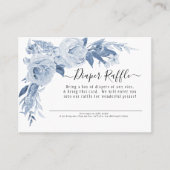 BOHOフローラブルーnホワイトウォーター色おむつラッフル 名刺 (正面)