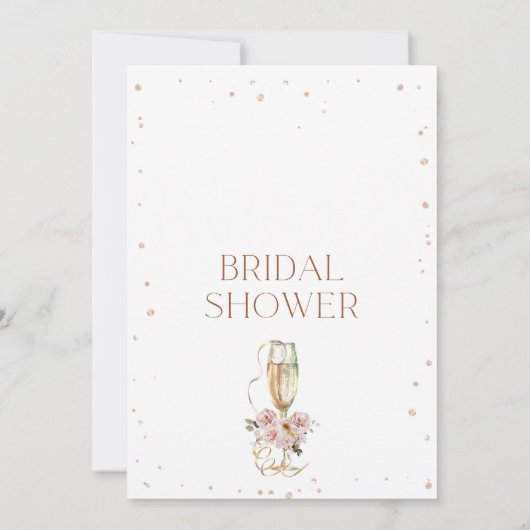 Bohoフローラブートブートブランチのバブルブライダルシャワー 招待状 (裏面)