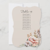 Bohoフローラブートモノグラムゲストリストテーブル番号 (正面)