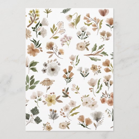 Bohoフローラベイビーシャワー予測とアドバイス アドバイスカード (裏面)