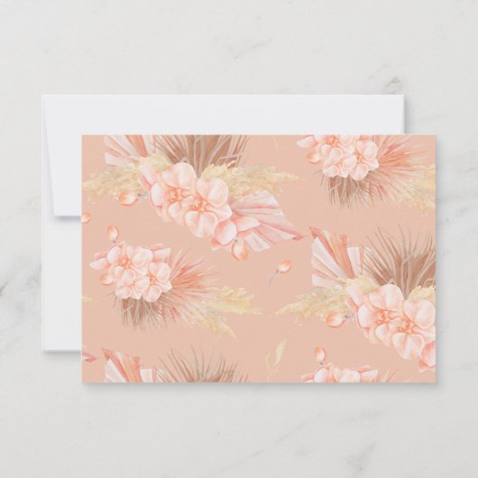 Bohoフローラベビーガールが本を持ってくる 招待状 (裏面)