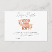 Bohoフローラベビーガールシャワーおむつラッフルエンクロス エンクロージャーカード (正面)