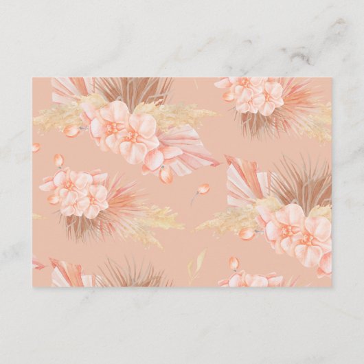 Bohoフローラベビーガールシャワーおむつラッフルエンクロス エンクロージャーカード (裏面)