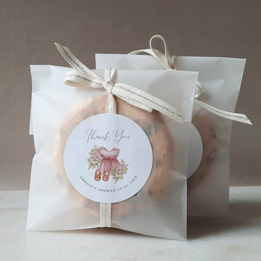 BohoフローラベビーガールシャワーサンキュークラシックRou ラウンドシール