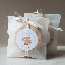 Bohoフローラベビーガールシャワーサンキュー ラウンドシール