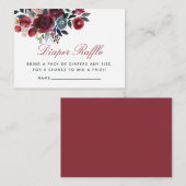 Bohoフローラベビーシャワーおむつラッフル エンクロージャーカード (正面/裏面)