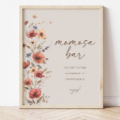 Bohoフローラベビーシャワー桃佐バー看板ポスター ポスター