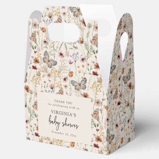 Bohoフローラベビーシャワー フェイバーボックス (オープン)