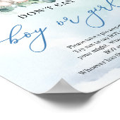 Bohoフローラベビーゾウ言わない男の子または女の子 ポスター (角)