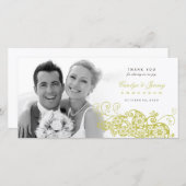 Bohoフローラペイズリー結婚の感謝フォトカード サンキューカード (正面/裏面)