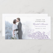 Bohoフローラペイズリー結婚の感謝フォトカード サンキューカード (正面/裏面)