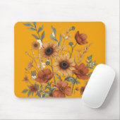 Bohoフローラマウスパッド – 暖かいヒマワリ マウスパッド (マウス)