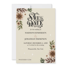 Bohoフローラミニマリスト結婚式の日付を保存