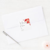 Bohoフローラメリークリスマスへスクエアステッカー スクエアシール (封筒)