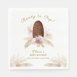 Bohoフローラモダンアイスクリームポップシクル赤ちゃんシャワー スタンダードランチョンナプキン