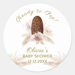 Bohoフローラモダンアイスクリームポップシクル赤ちゃんシャワー ラウンドシール