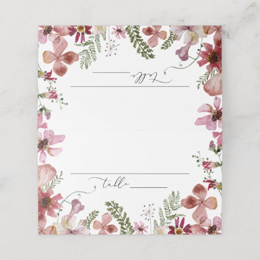 Bohoフローラモダンテーブル番号座席表 プレイスカード (外部開封)