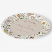 Bohoフローラモダンベビーシャワー ペーパープレート (アングル)