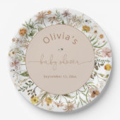 Bohoフローラモダンベビーシャワー ペーパープレート (正面)