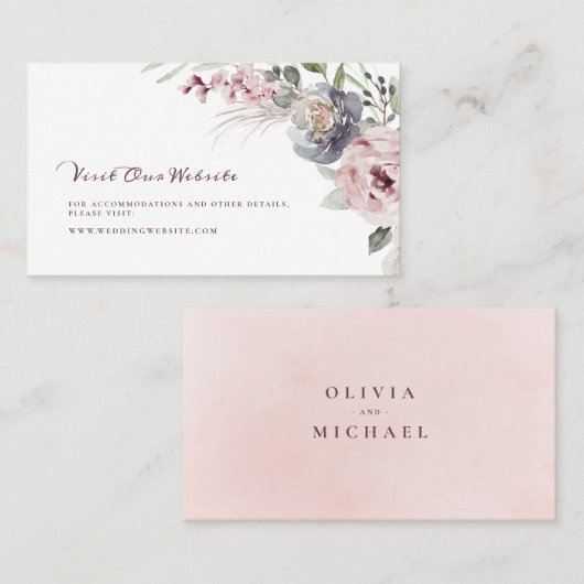 Bohoフローララス結婚トのWebサイト挿入カード プレイスカード (正面/裏面)