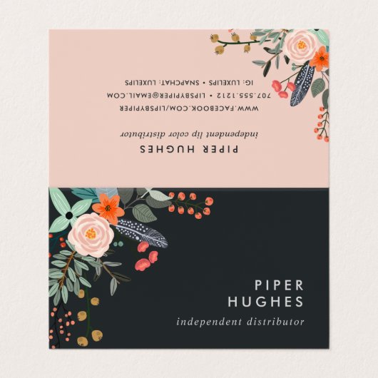 Bohoフローラリッププロダクトディストリビューターのヒントとトリック 名刺 (外部フラット)