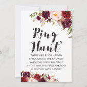 Bohoフローラリングや輪狩りブライダルシャワーゲーム5x7 招待状 (正面)