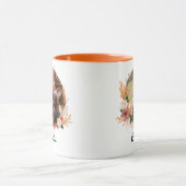 Bohoフローラリーススクリプト名Dog Photo Mug マグカップ (中央)