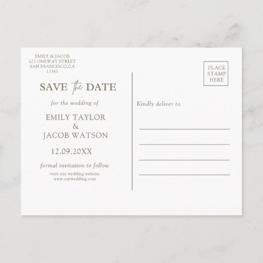 Bohoフローラリース日付の保存 ポストカード (裏面)