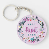 Bohoフローラリース最高の叔母エバーフォト キーホルダー (正面)