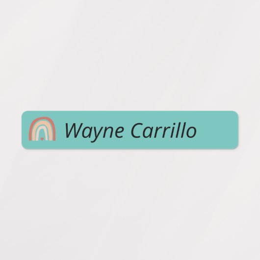 Bohoフローラレインボーパーソナライズされたネームのラベル ラベル (デザイン2)