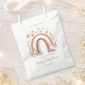 Bohoフローラレインボーベビーシャワーありがとう フェイバーバッグ (クリップ留めされた状態)