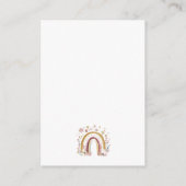 Bohoフローラレインボーベビーシャワーブックスベビー エンクロージャーカード (裏面)