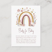 Bohoフローラレインボーベビーシャワーブックスベビー エンクロージャーカード (正面)