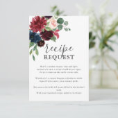 Bohoフローラレシピ要求ブライダルシャワー エンクロージャーカード (スタンド正面)