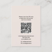 BohoフローラロゴジュエリーイヤリングネックレスQrコード 名刺 (裏面)