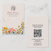 BohoフローラロゴジュエリーイヤリングネックレスQrコード 名刺 (正面/裏面)