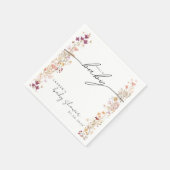 Bohoフローラワイルドフラワーベイビーシャワーテーブルデコル スタンダードカクテルナプキン (角)
